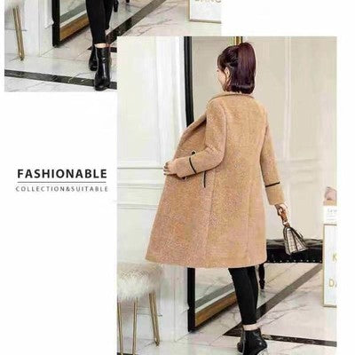 Faux mink fleece coat women's new 2020 autumn and winter mid-length Korean version of the thin imitation gold mink fleece coat