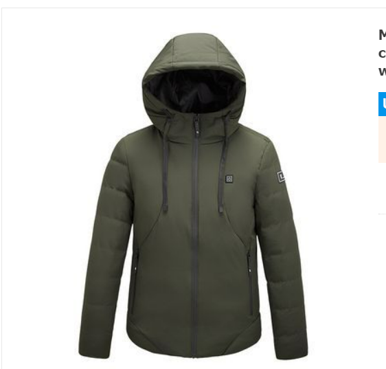 Men's cotton-padded jacket smart heating heating charging hot clothes padded jacket down padded jacket winter clothing large size jacket men's winter