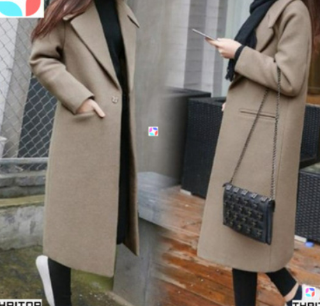 Winter thick loose long woolen coat woman over knee coats