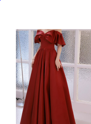 Satin toast dress bride 2021 new autumn red one-shoulder wedding pocket thank you banquet engagement wedding dress women