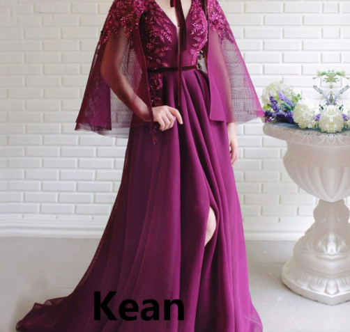 New Grape purple High Split Evening Dress With Jacket Islamic Dubai Saudi Arabic Evening Gown Prom vestidos de festa