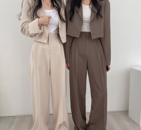 2021 early autumn new Korean version of CHIC loose casual western style suit jacket suit trousers two-piece suit women