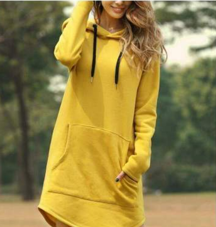 Autumn casual solid color hooded women's sweater