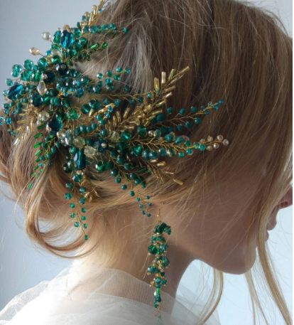 Bridal Gold Leaf Headband, Bridal Hair Vine, Bridal Hair Piece, Hair Accessories, Wedding Accessories